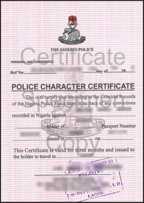 Nigeria Police Character Certificate NgConsulate